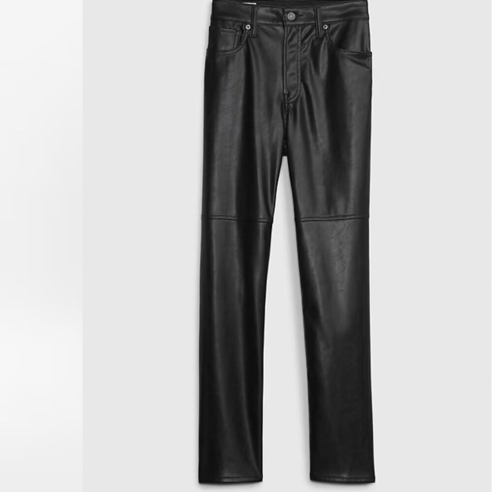 GAP High Rise Vegan Leather Cheeky Straight Pants